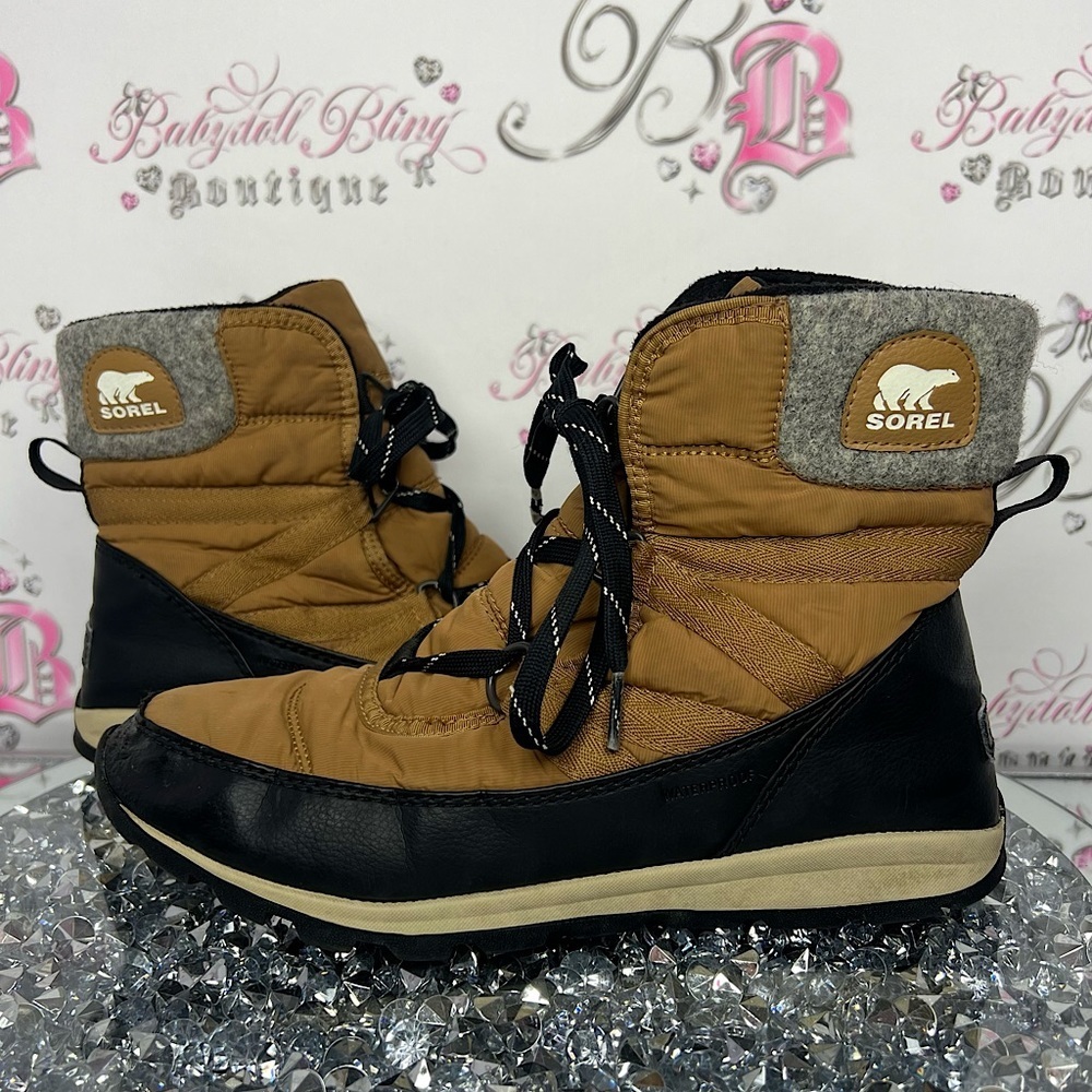 Sorel Whitney ankle boots waterproof winter snow brown caramel classic warm